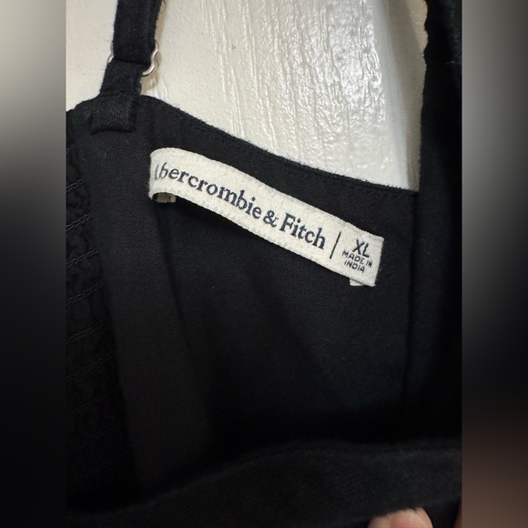 Abercrombie & Fitch Corset Seamed Linen Blend Mini Dress size XL Black - Picture 5 of 7